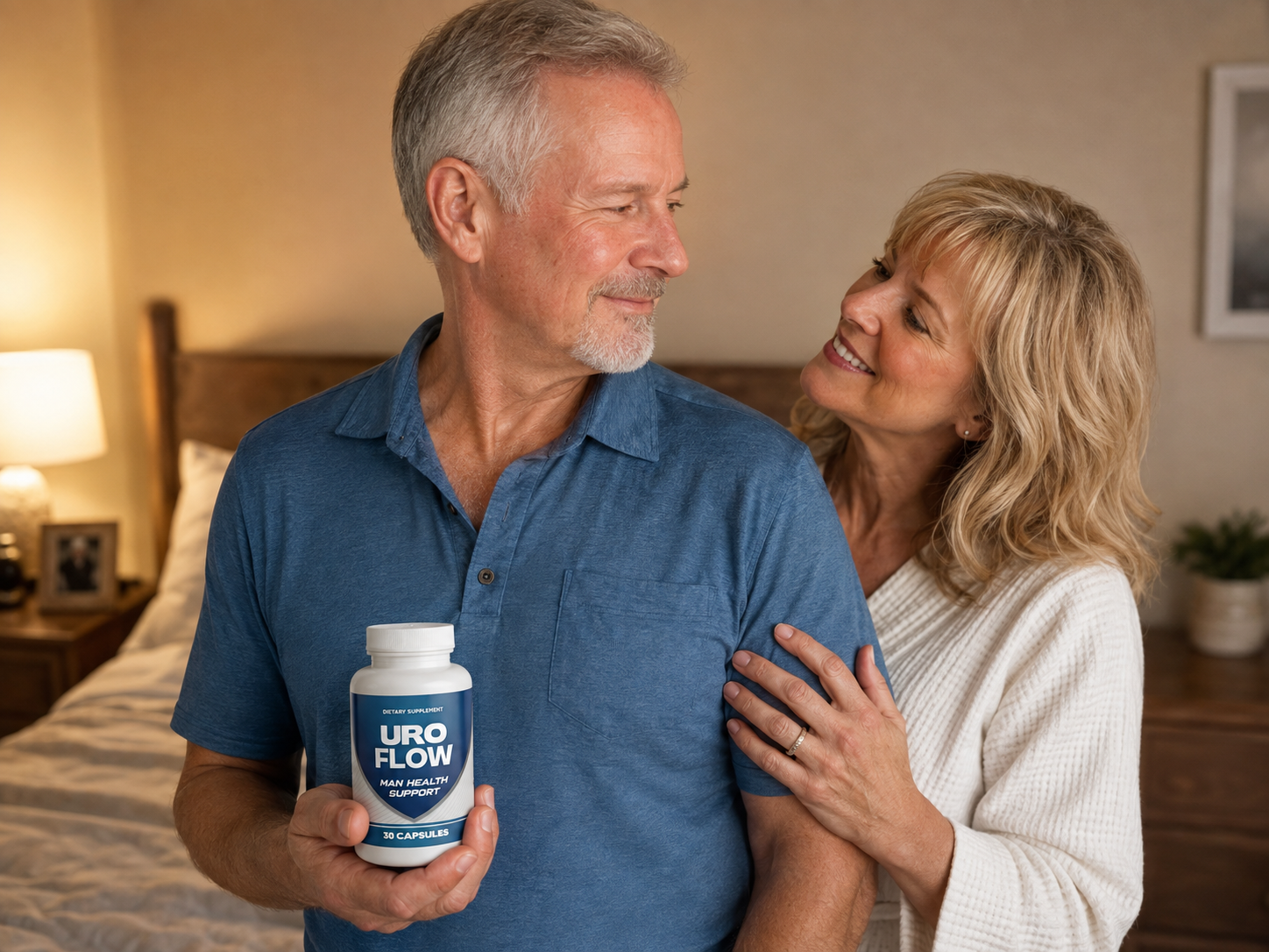 David H. with his wife, holding UroFlow
